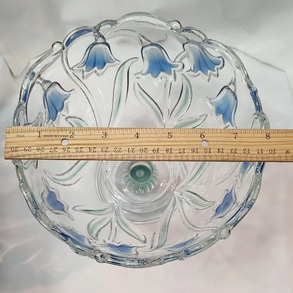 Vintage Mikasa Bluebells Scalloped Edge Footed Serving Bowl - Picture 2 of 3